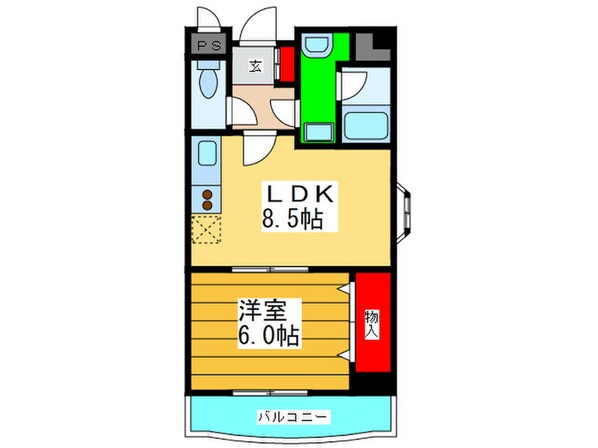 グランデア玉造本町の物件間取画像